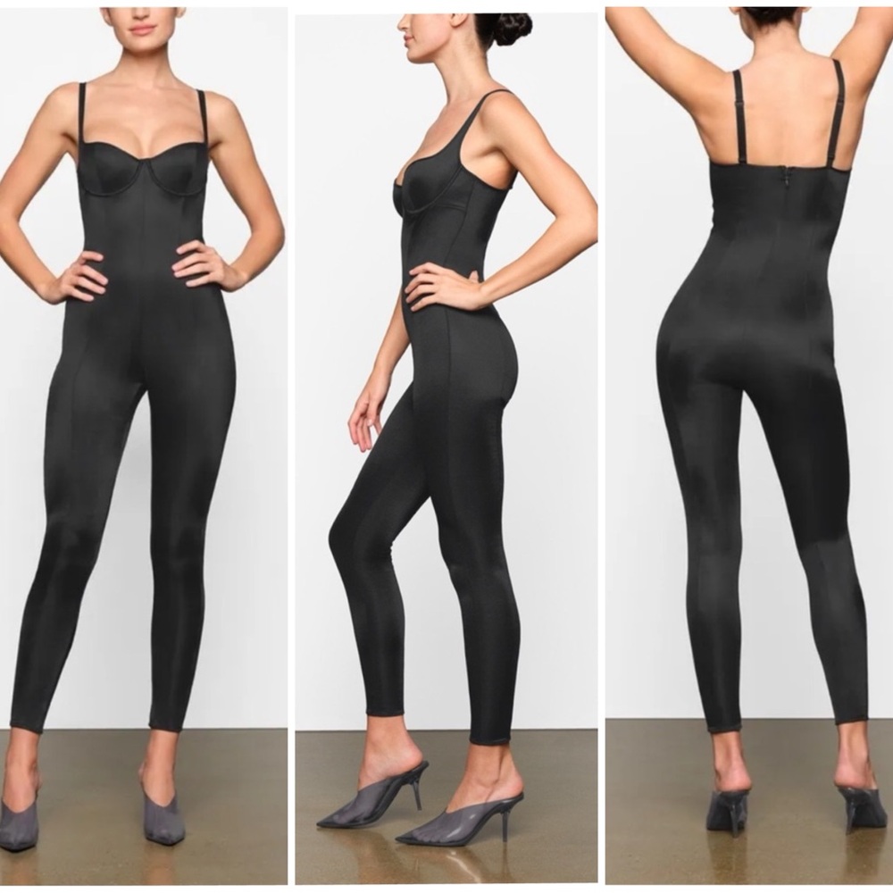 SKIMS Black Sculpting Jumpsuit with Built-In Bust